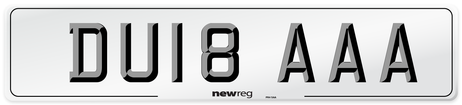 DU18 AAA Number Plate from New Reg